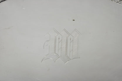 Antique English Regency Silver Plated  Large Covered Serving Dish 'M" Monogram