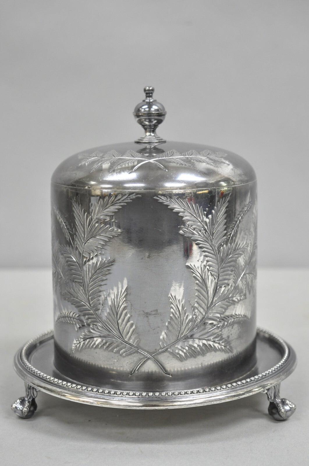 Antique Victorian Silver Plated Biscuit Box Caddy by James Deakin & Sons 1890