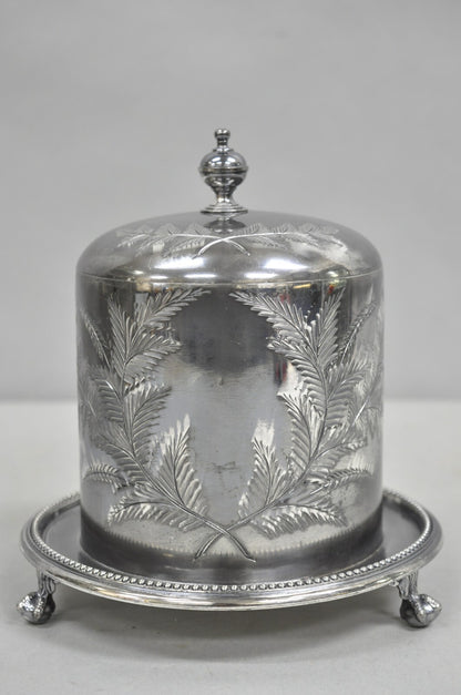 Antique Victorian Silver Plated Biscuit Box Caddy by James Deakin & Sons 1890