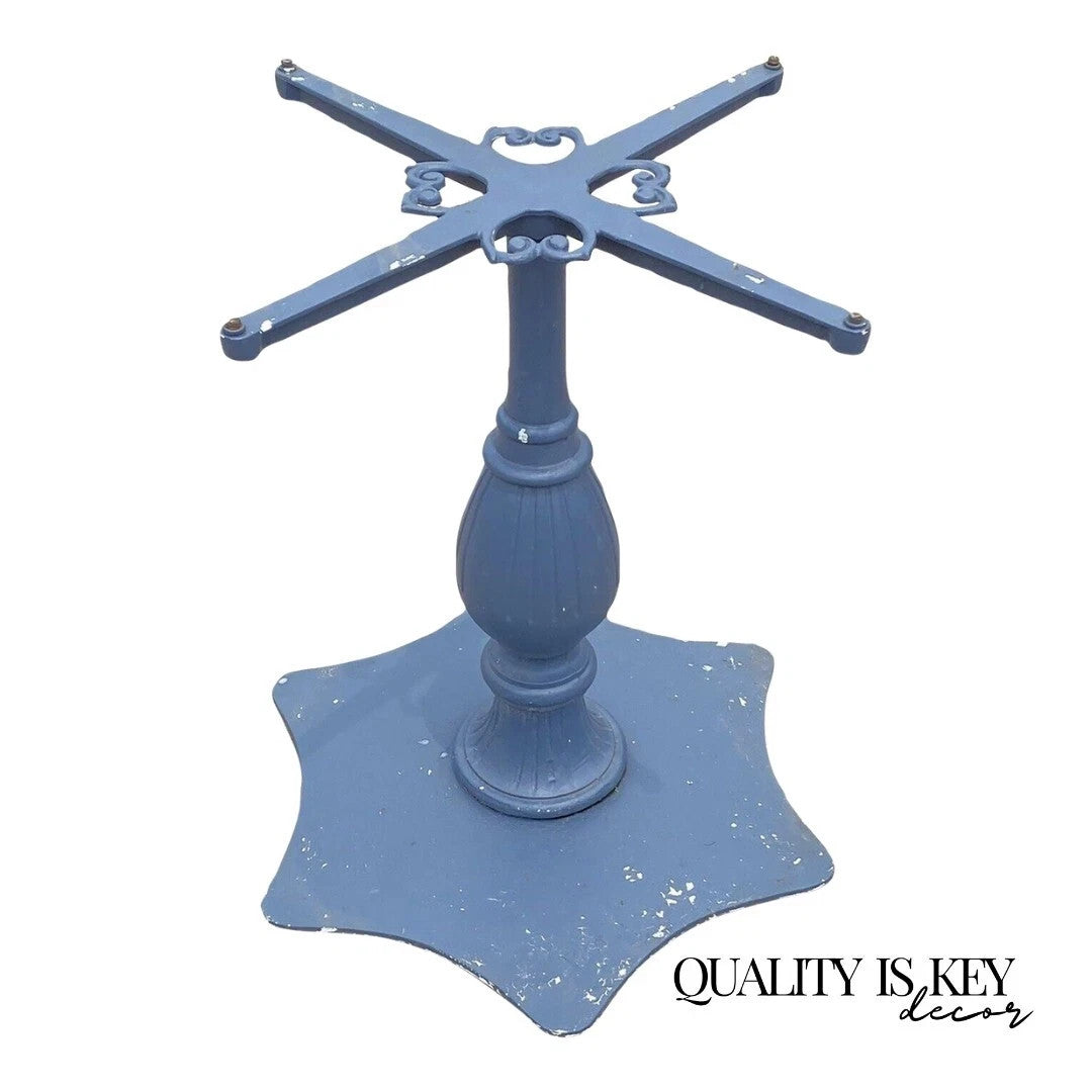 Vintage Hollywood Regency Cast Aluminum Dining Center Table Pedestal Base