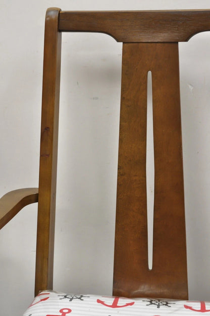 Vintage Mid Century Modern Sculpted Walnut Dining Room Chairs - Set of 6