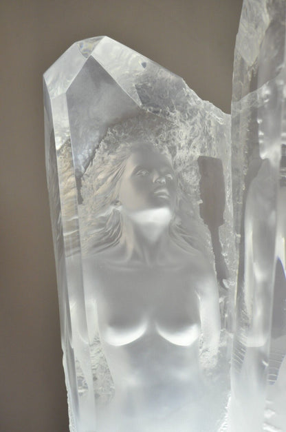 Michael Wilkinson "Crystal Vision" 1999 Signed Acrylic Sculpture on Pedestal