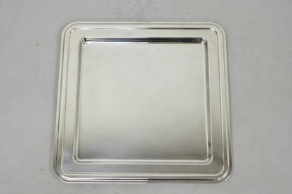 Contemporary Modern Landes Silver Plated 13.5" Square Bar Serving Platter Tray
