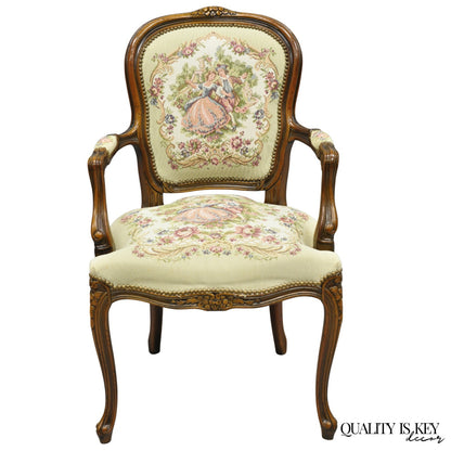 Vintage Chateau D'Ax spa French Louis XV Style Italian Tapestry Arm Chair