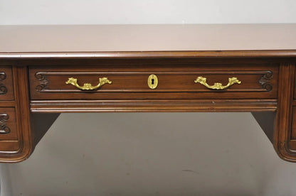 Vintage French Country Provincial Louis XV Style Walnut Office Writing Desk