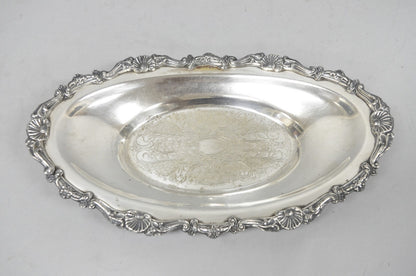 Vintage Victorian Style Silver Plated Oval 13.5" Trinket Serving Dish (C)