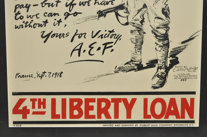 1918 World War 1 The A.E.F To The President 4th Liberty Loan Framed Poster