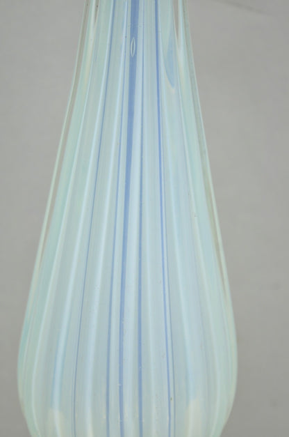 Vintage Murano Italian Mid Century Modern Blue Blown Glass Marble Table Lamp