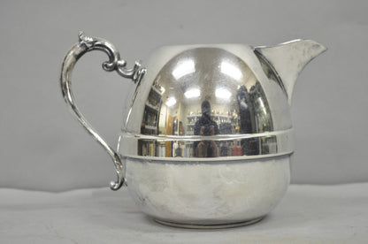 Vintage Art Deco E.P. Copper Silver Plated Bulbous Water Pitcher Jug w/ Handle
