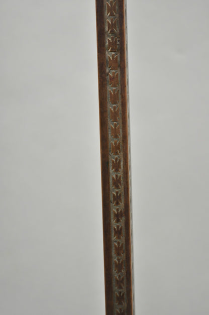 Antique Gothic Renaissance Oscar Bach Style Bronze Paw Foot Pole Floor Lamp