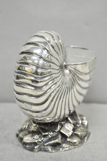Antique Victorian Silver Plated Nautilus Figural Shell Form Spoon Warmer