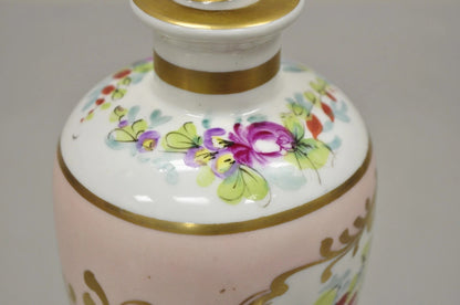 Antique French Victorian Hand Painted Porcelain Vanity Tonic Perfume Bottle
