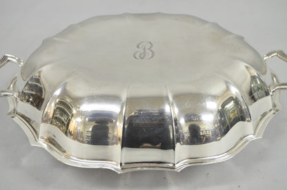 Vintage International Silver Co Chippendale Covered Serving Dish w/ "B" Monogram