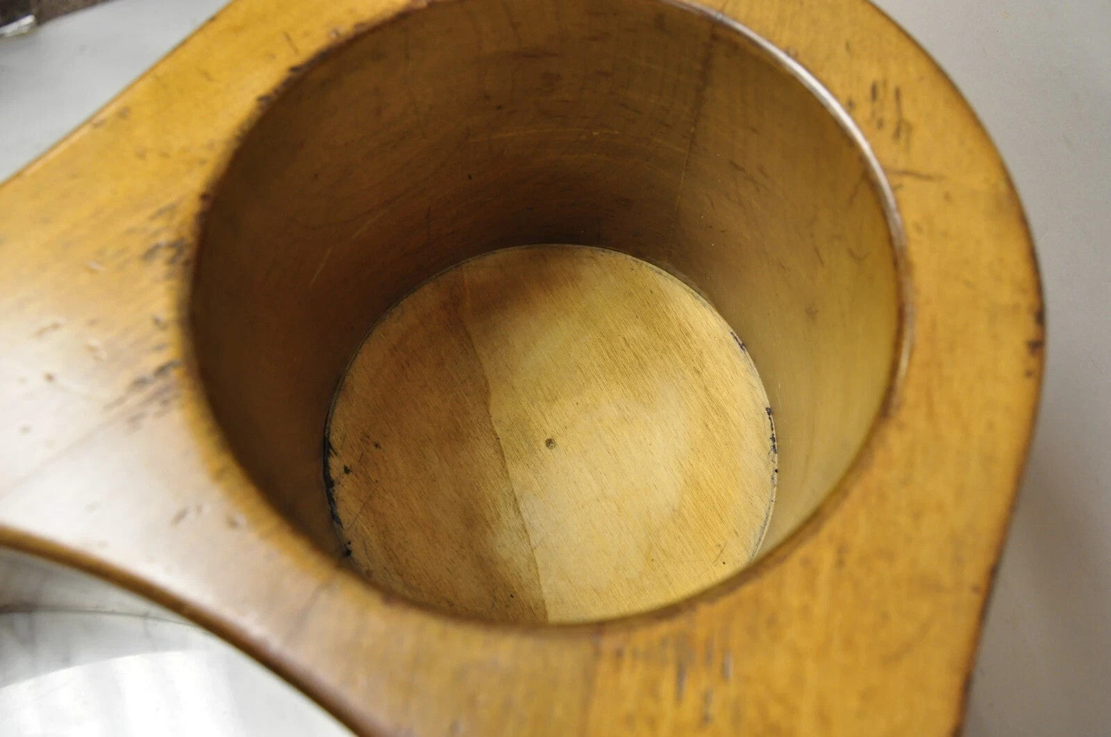 French Country Provincial Biedermeier Cherry Marble Side Table Ice Bucket Holder