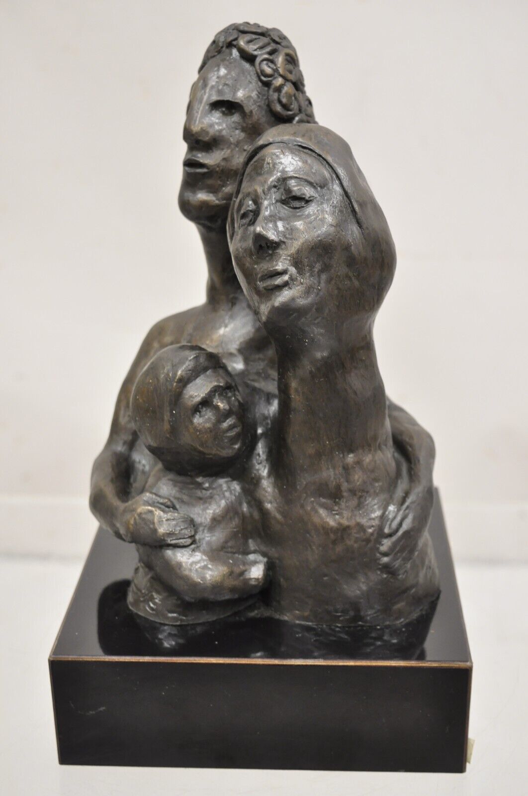 Sheryl C. Benjamin "The Family" Modern Abstract Cast Bronze Figure Sculpture