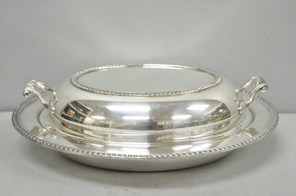 Vintage Modern Silver Mfg Co Silver Plated Twin Handle Vegetable Serving Dish