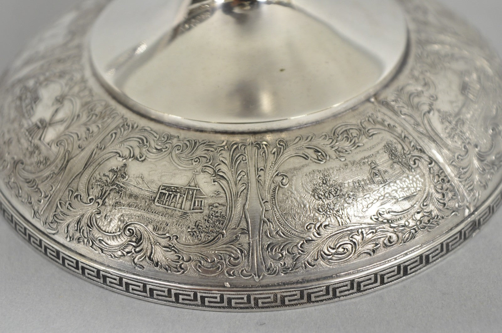 Vintage Victorian Silver Plated Flower Frog Flower Arranger Vase w Pedestal Base