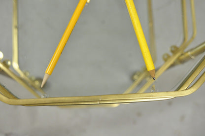 Mid Century Italian Modern Brass and Glass 3 Tier Rolling Bar Cart Serving Table