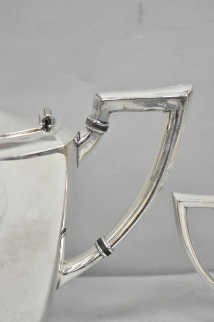 Antique Community Silver Plated Art Deco Birds of Paradise Tea Service Set 3 Pcs