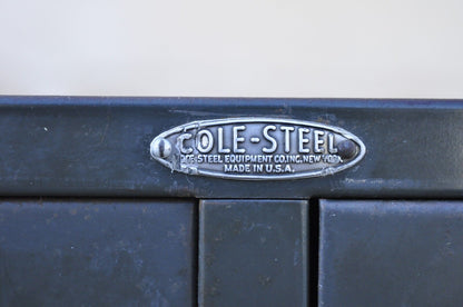 Vintage Cole Steel Industrial Steel Metal Gray Stacking Work File Card Cabinet