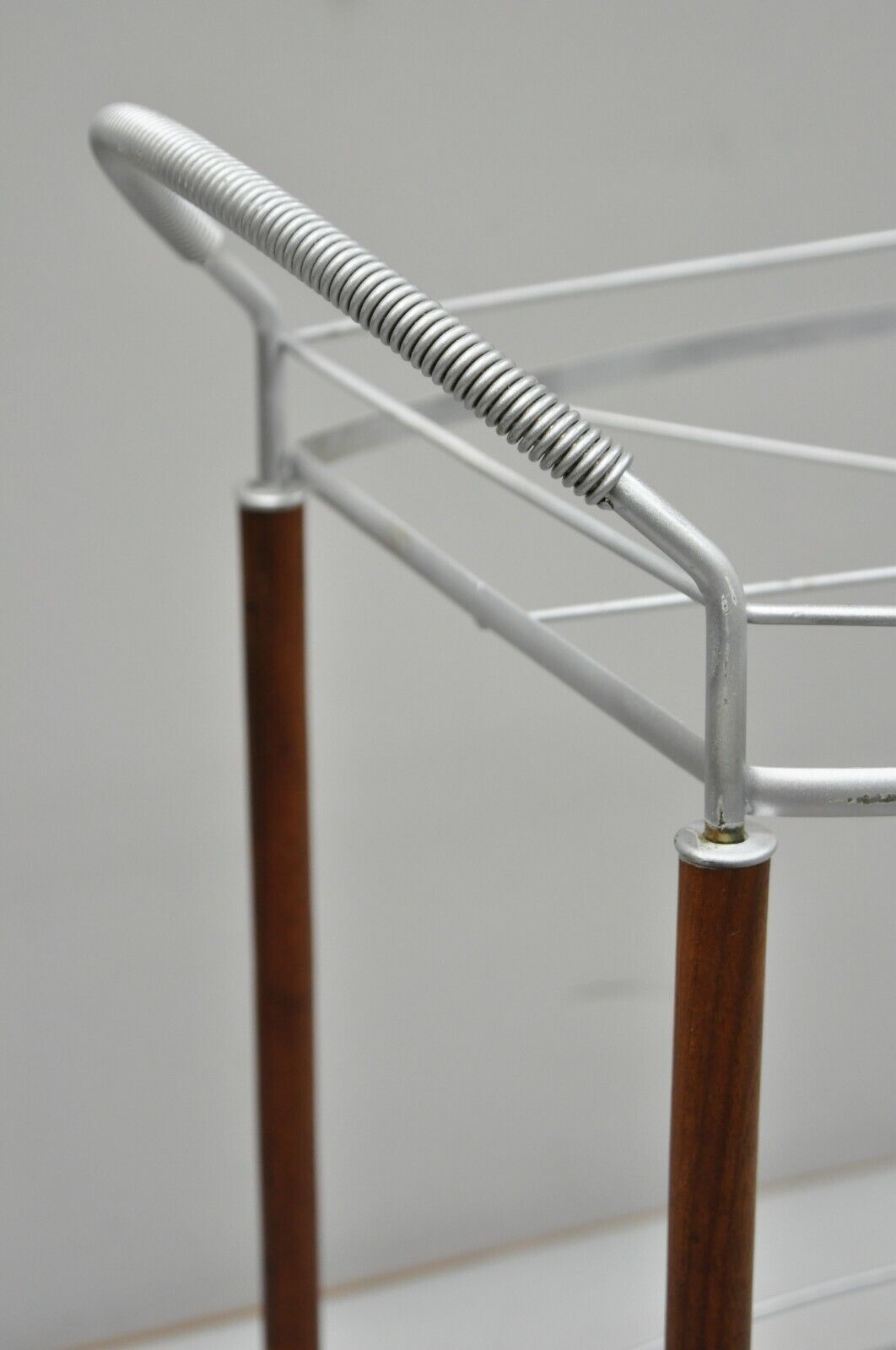 Vintage Mid Century Modern Atomic Era Metal Rolling Bar Tea Cart Server