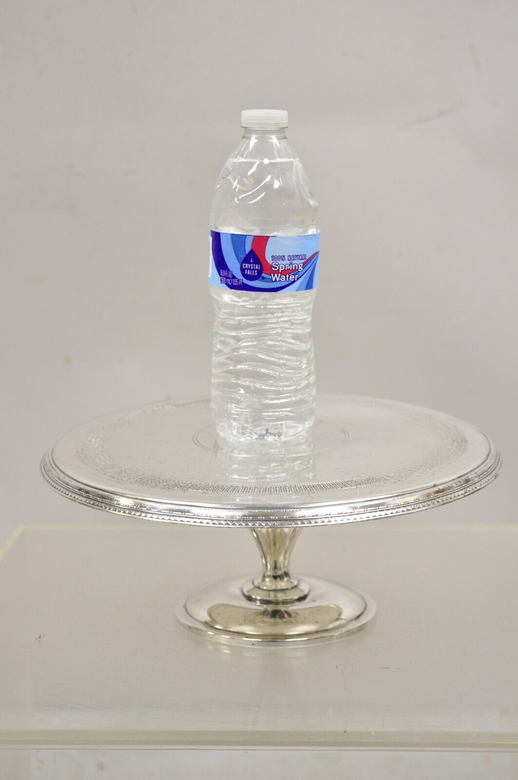 Pairpoint Antique Edwardian Silver Plated Pedestal Base Cake Stand Platter Plate