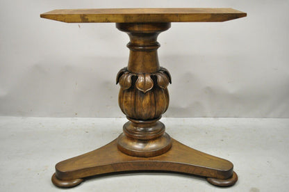 Vintage Carved Walnut Italian Regency Leaf Pineapple Pedestal Table Base (B)