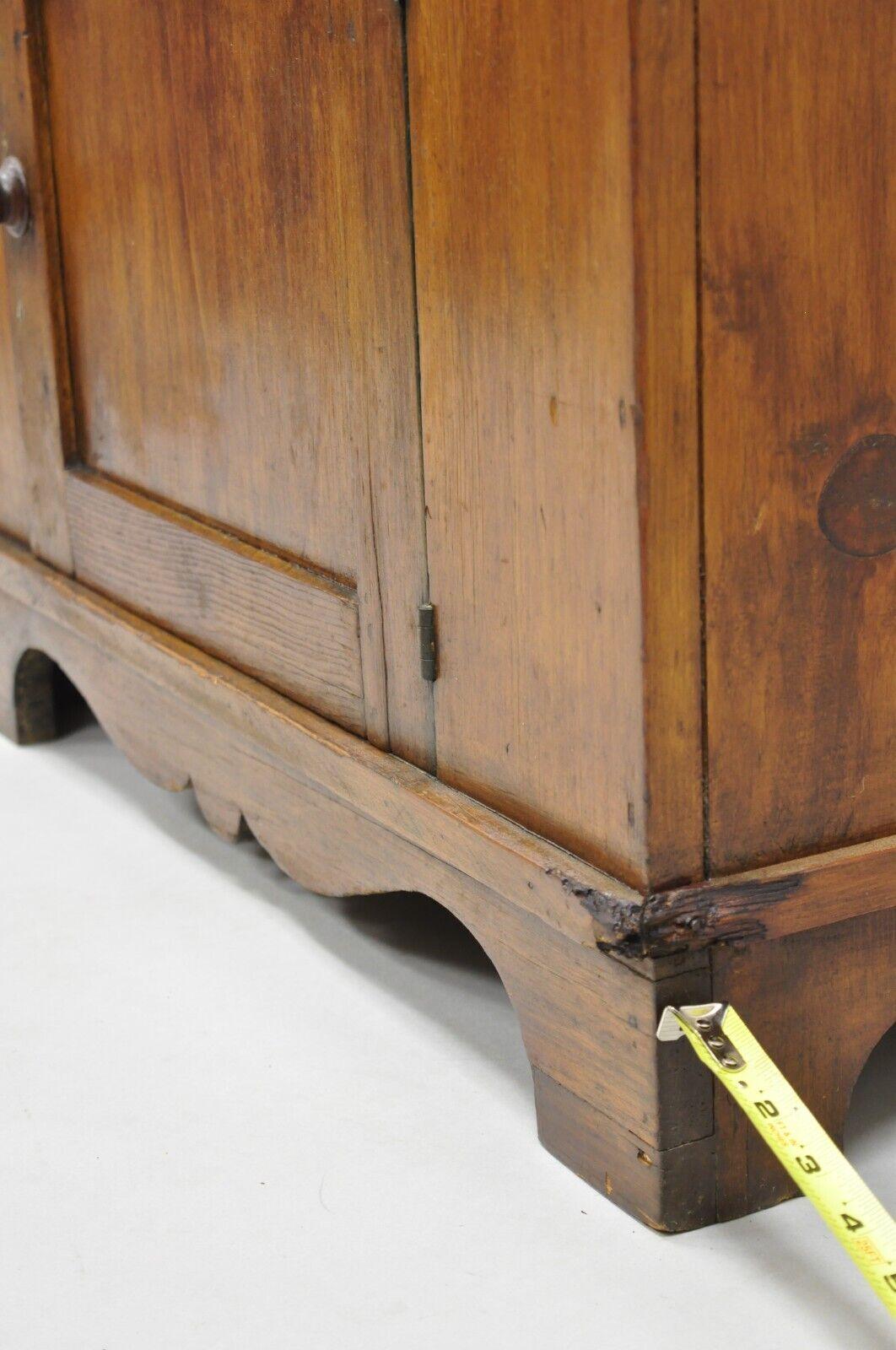 Antique Pine Wood Lift Top Copper Lined Dry Sink with Copper Drop Side Surface