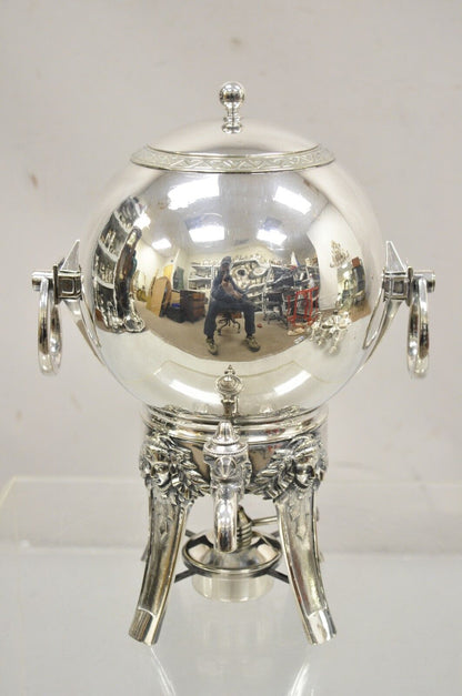 Gorham Co Figural Silver Plated Art Deco Ball Form Samovar Hot Water Dispenser