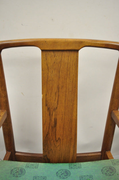 Mid Century Modern Walnut Curved Angled Back Dining Arm Chairs - a Pair