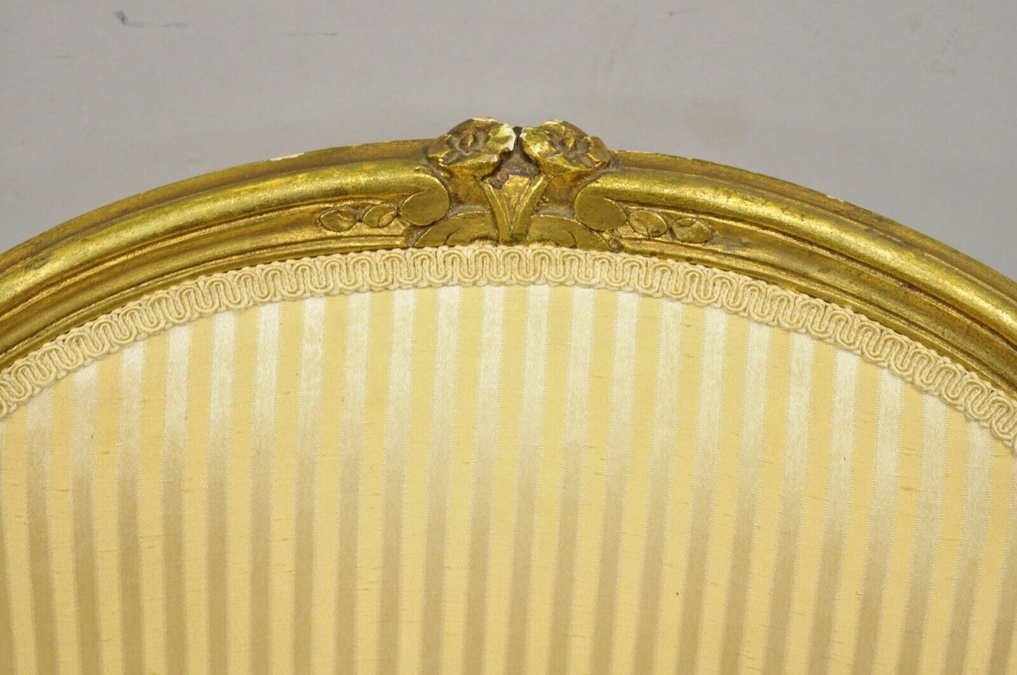 French Louis XV Style Gold Gilt Fauteuil Arm Chairs to Refinish DIY - a Pair