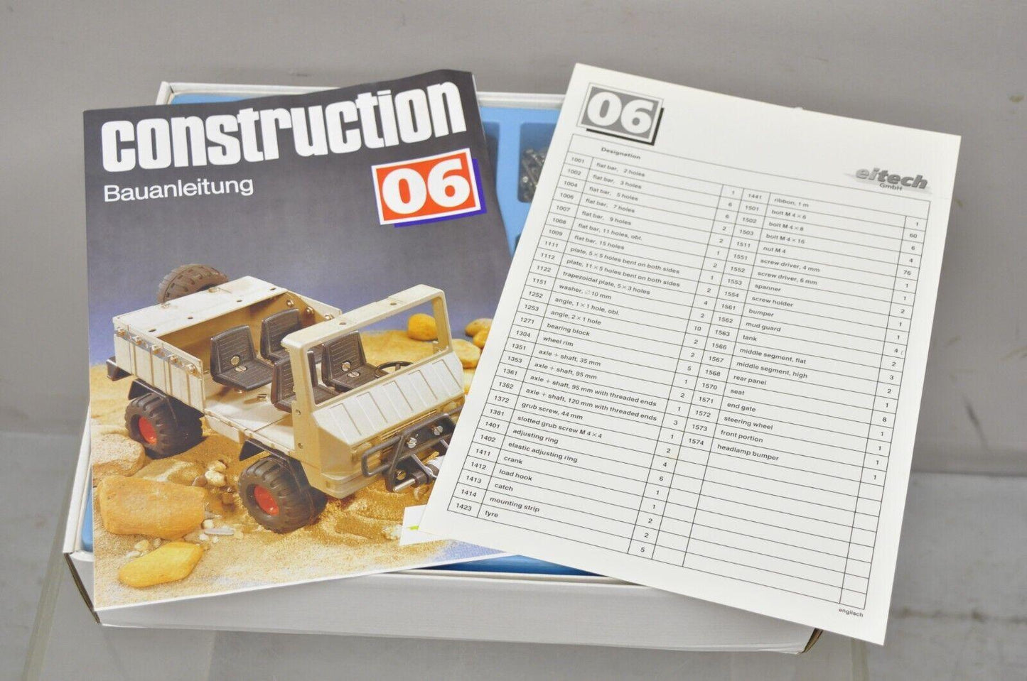 Vintage 1990s Eitech German Construction Model Erector Kit 06 Jeep Truck NOS