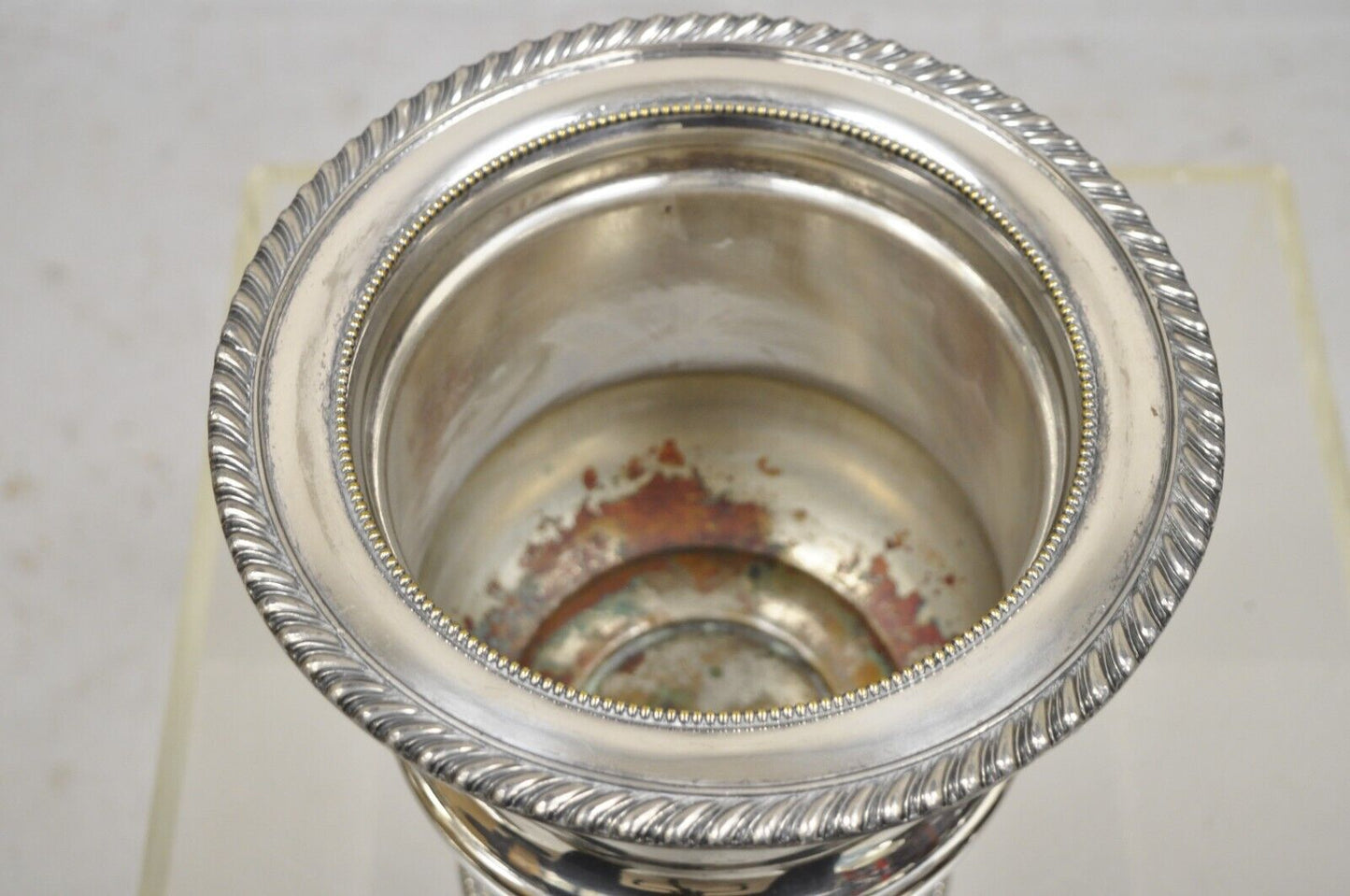 English Regency Lion Head Drop Pulls Silver Plated Champagne Chiller Ice Bucket