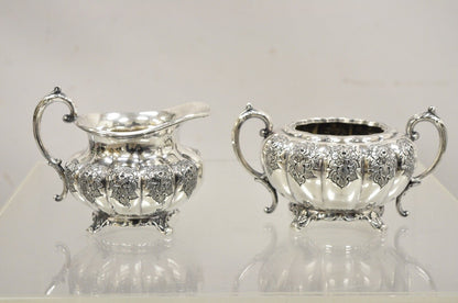 Vintage Victorian 1881 Rogers Canada Silver Plated Sugar Bowl and Creamer Set