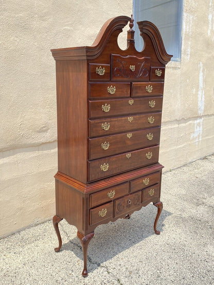 Thomasville Cherry Wood Queen Anne Style Highyboy Tall Chest Dresser