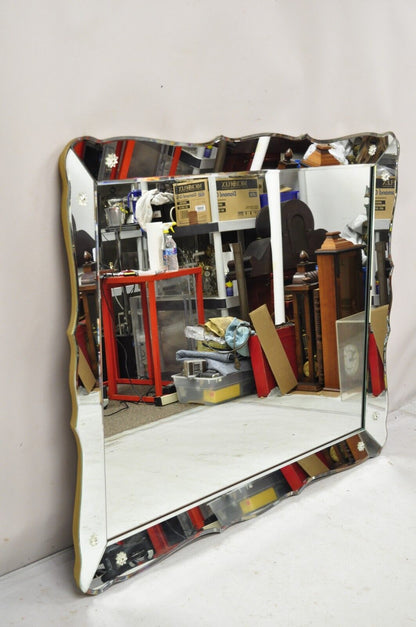 Large Vintage Venetian Style Scalloped Mirror Frame Rectangular Sofa Wall Mirror