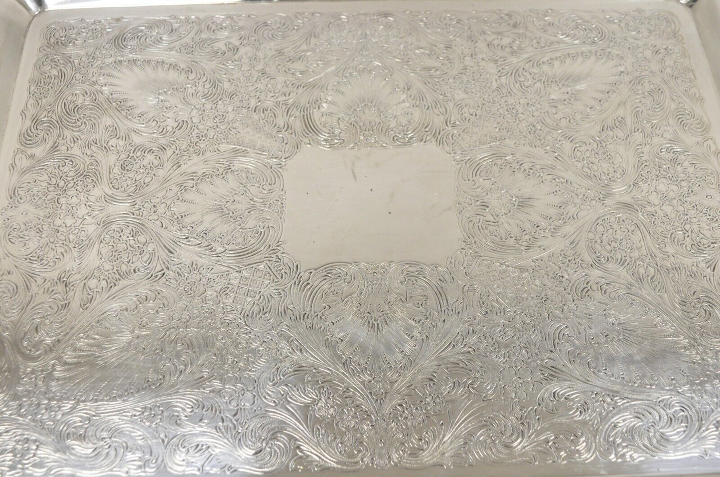 Vintage WM Rogers 290 Silver Plated Ornate Victorian Style Serving Platter Tray