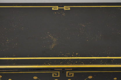 Decorative Crafts Inc Black Ebonized Regency 2 Drawer Commode Dresser Chest