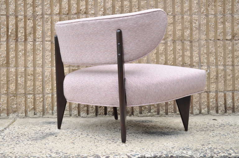 Mid Century Modern Barrel Back Slipper Lounge Chair after Gio Ponti or Dunbar