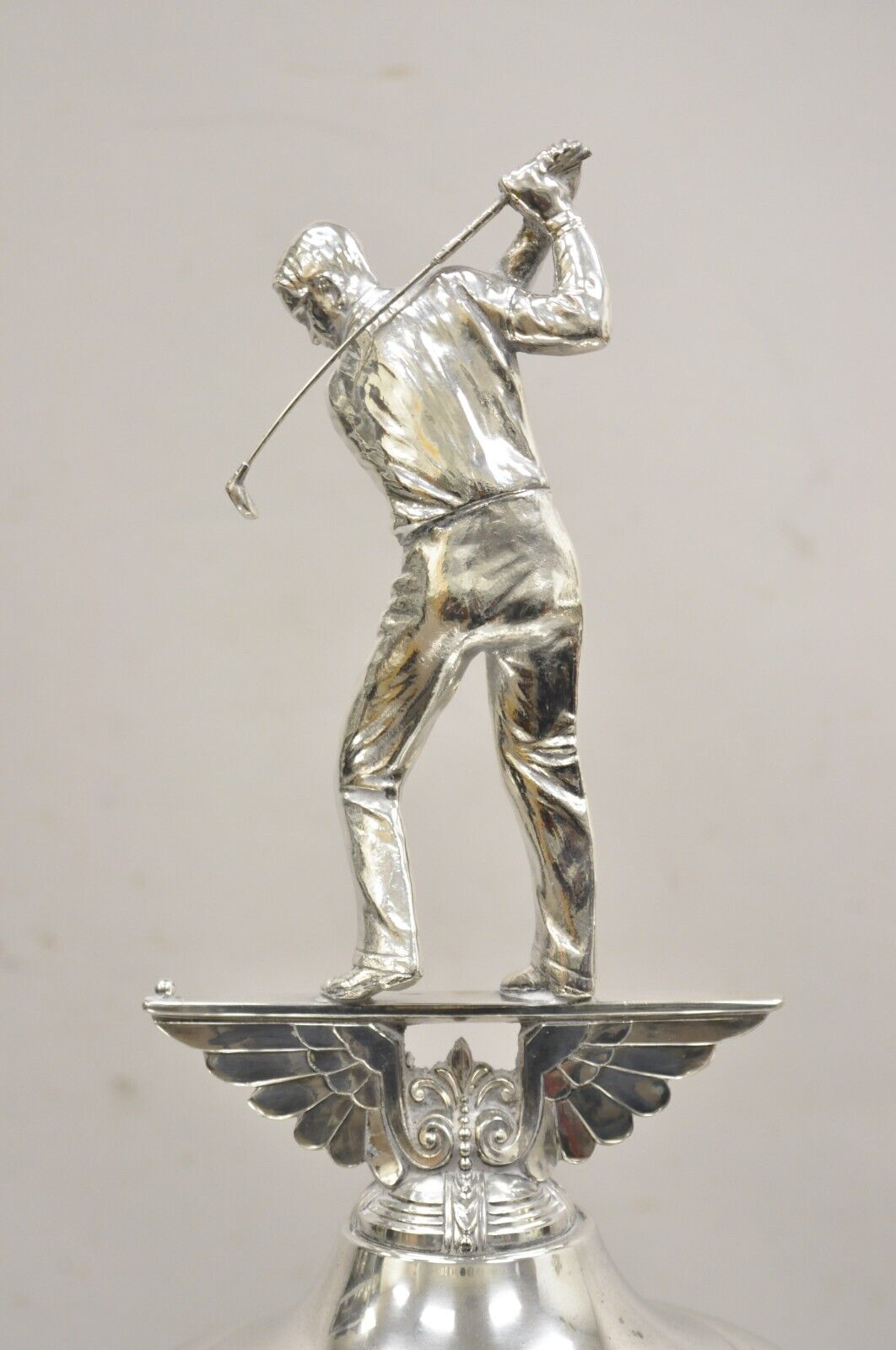 Vintage Art Deco Style Large 30" Silver Plated Golf Tournament Trophy Cup Award