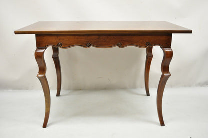Baker French Provincial Cherry Marquetry Inlay Console Table Desk