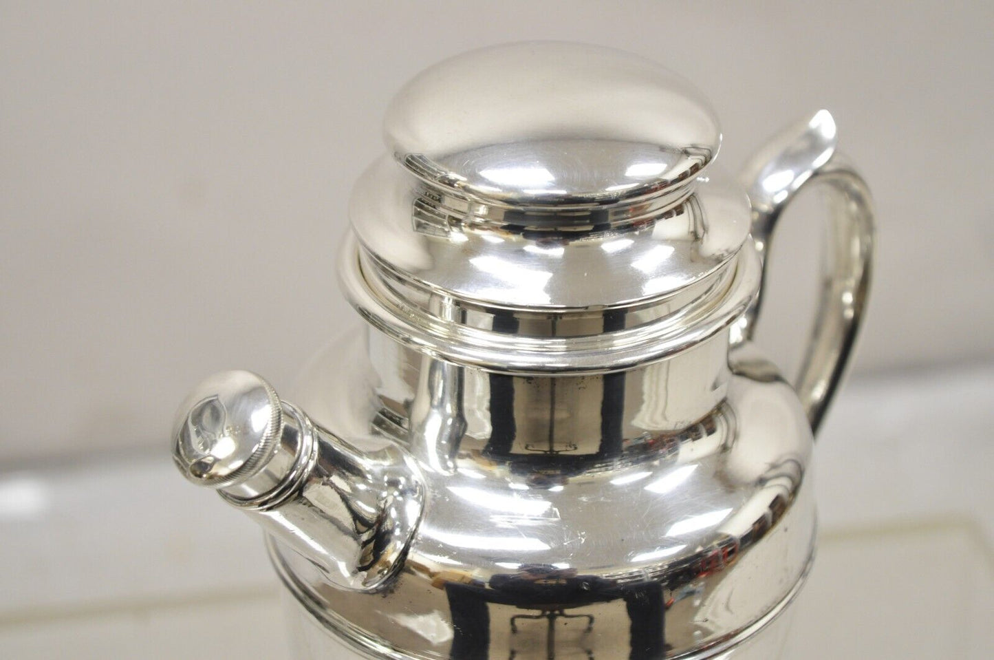 Vintage WMA Rogers 330 Silver Plated Art Deco Martini Cocktail Shaker