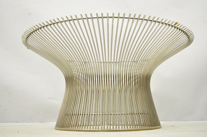 Vintage Warren Platner For Knoll Chrome Steel Wire Round Marble Top Coffee Table