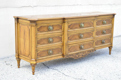 Karges French Regency Style Neoclassical Walnut 9 Drawer Credenza Dresser