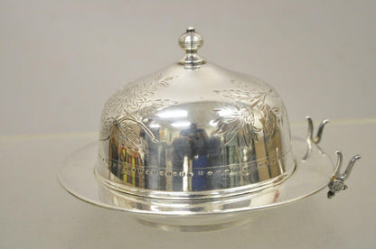 Antique Victorian Meriden B. Company 1972 Silver Plated Victorian Butter Dish