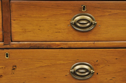 19th C. Antique Pine Wood 5 Drawer Primitive Colonial Chest Of Drawers Dresser