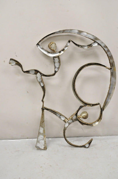 Colbert Collins 1980s Steel Metal Brutalist Ribbon Dancers Wall Art Sculpture