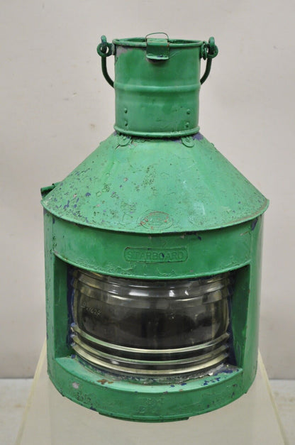 Antique Eli Griffith & Sons Green Marine Masthead Ship Lantern Fixture