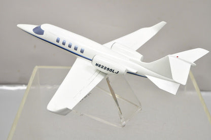 Vintage Learjet 16" Model Airplane Desk Plane Painted Metal on Acrylic Stand