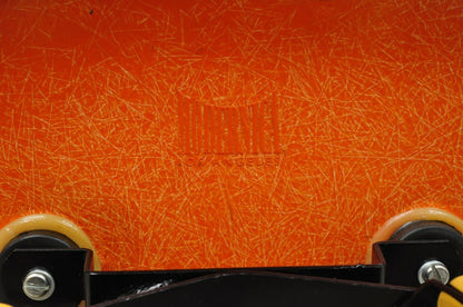 Modernica Orange Fiberglass Eames Style Shell Case Study Dowel Swivel Barstool